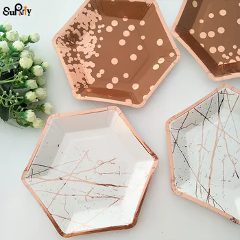 16pcs 7inch Foil Rose Gold Paper Plates Birthday Wedding Party Supplies Decoration Cake Dish Disposable Baby Shower Favors
16pcs 7inch Foil Rose Gold Paper Plates Birthday Wedding Party Supplies Decoration Cake Dish Disposable Baby Shower Favors