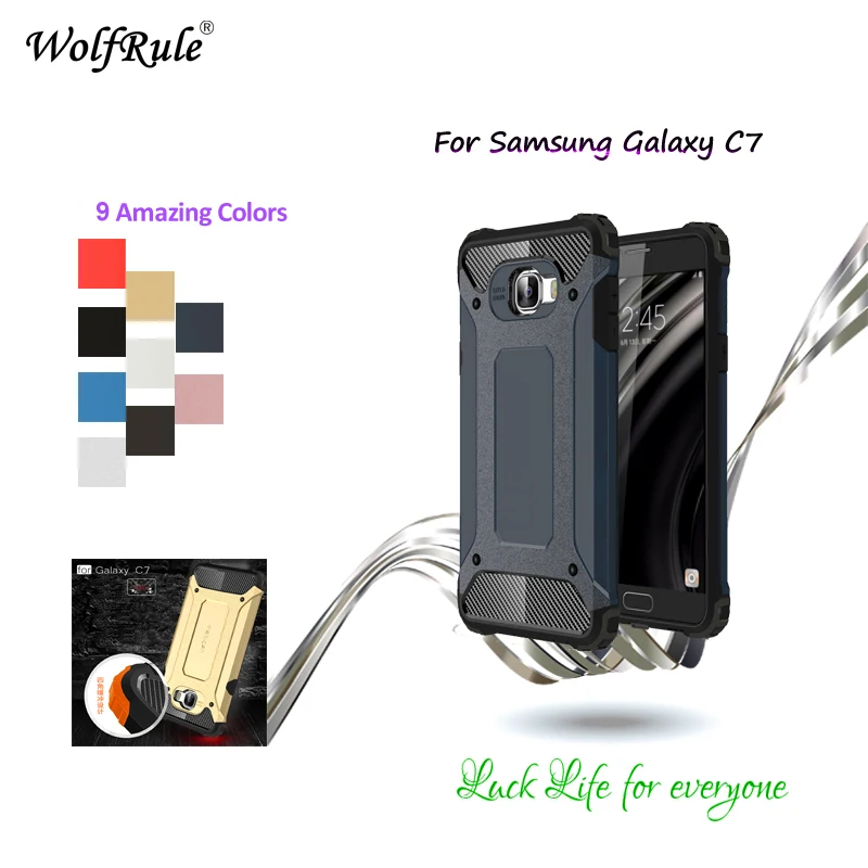 WolfRule For Cover Samsung Galaxy C7 Case Anti Knock Plastic Silicone Phone C7000 Armor 5.7'' | Мобильные телефоны и