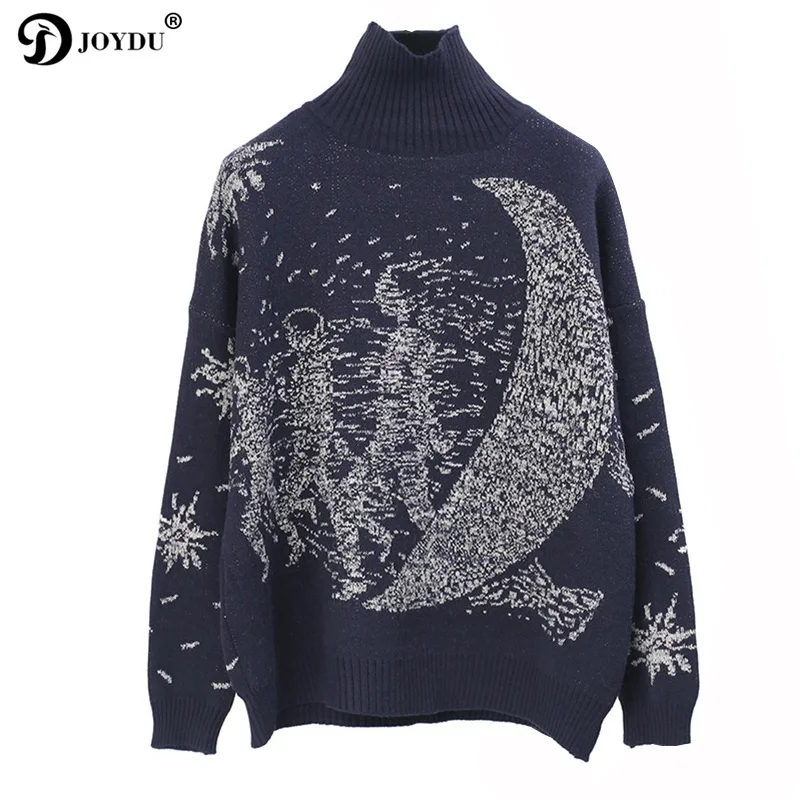 JOYDU Turtleneck Sweater Women 2018 Winter Thick Runway Design Galaxy Moon Oversized Casual Wool Pullover Knit Jumper pull femme
JOYDU Turtleneck Sweater Women 2018 Winter Thick Runway Design Galaxy Moon Oversized Casual Wool Pullover Knit Jumper pull femme