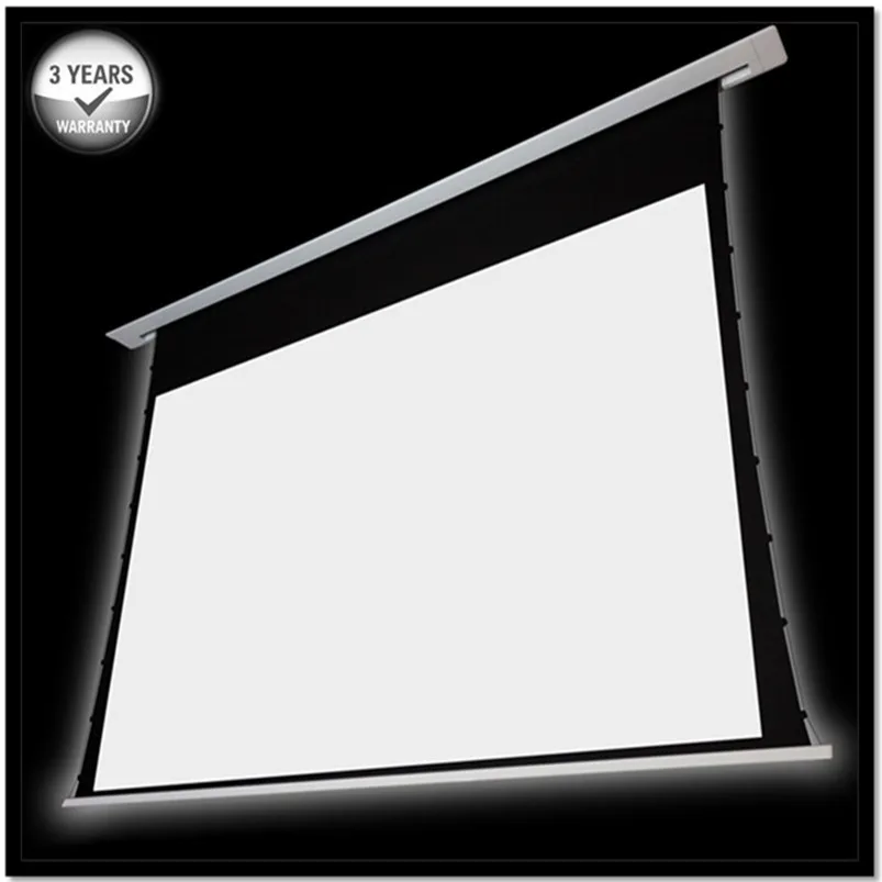 16:9 In-ceiling tab tensioned projection screen with woven acoustically transparent white
16:9 In-ceiling tab tensioned projection screen with woven acoustically transparent white