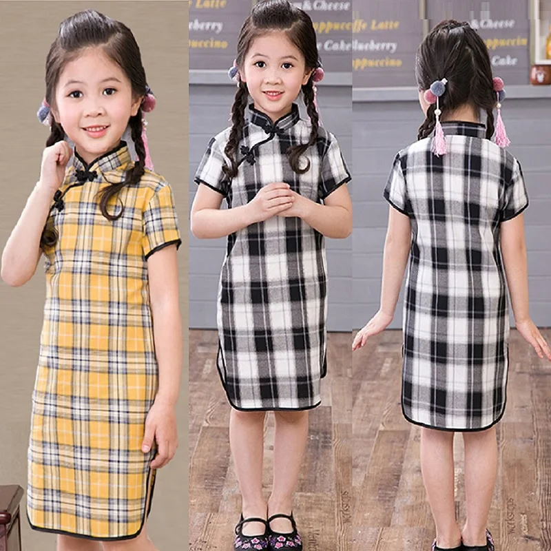Grid Baby Girl Dresses Summer Children Qipao Chinese New Year Cheongsam Girls Clothes Outfits 100% Cotton Chi-Pao Dress 2-16
Grid Baby Girl Dresses Summer Children Qipao Chinese New Year Cheongsam Girls Clothes Outfits 100% Cotton Chi-Pao Dress 2-16