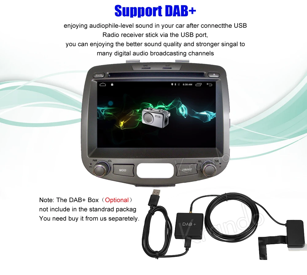 Krando 7" Android 9.0 car dvd gps navigation multimedia system for