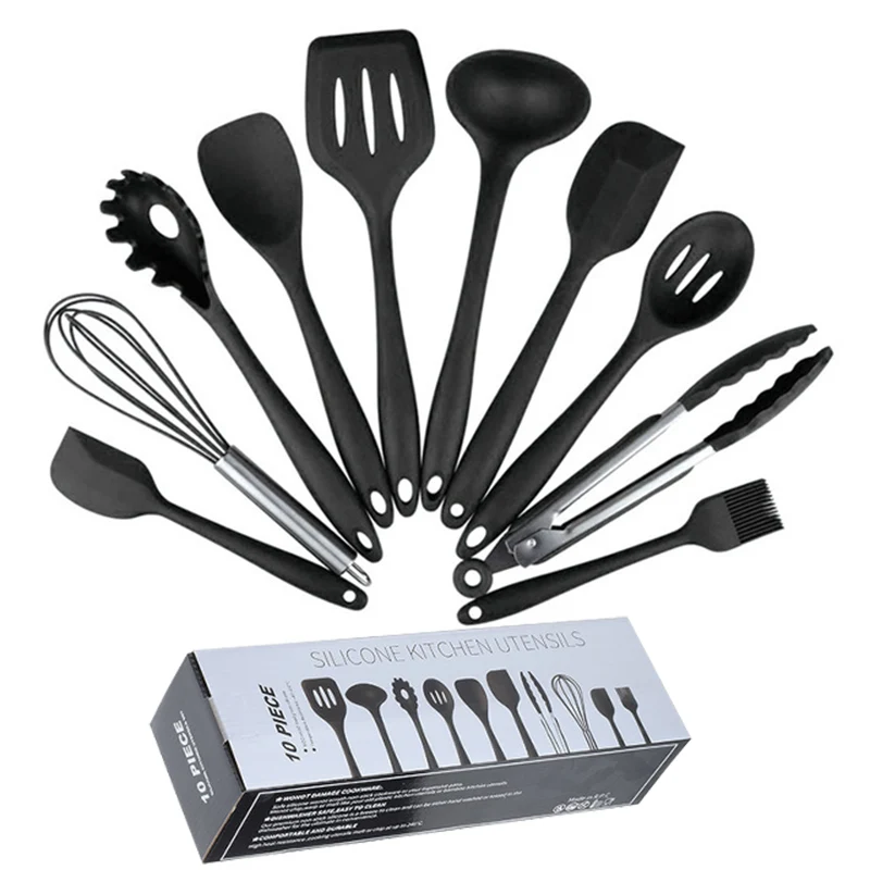 10PCS Kitchenware Set Tool Silicone Spatula Turner Slotted spoon Ladle Spoon Spatula Spooula Spatula Basting brush Cook Accessor
10PCS Kitchenware Set Tool Silicone Spatula Turner Slotted spoon Ladle Spoon Spatula Spooula Spatula Basting brush Cook Accessor