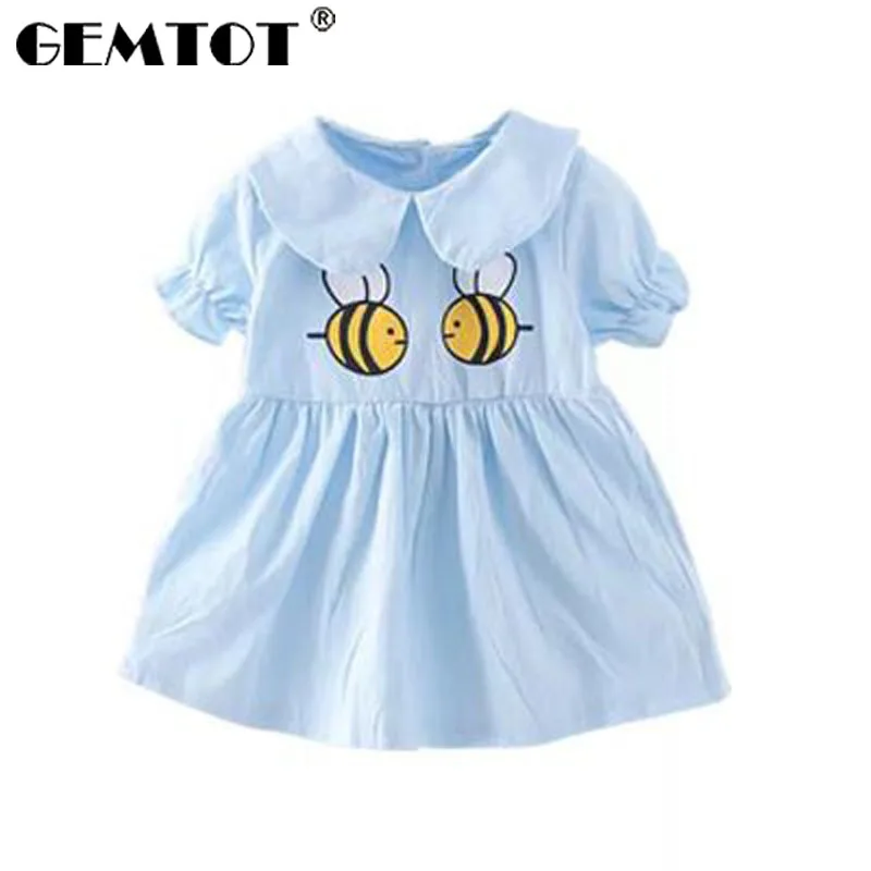 GEMTOT children's dress 2019 summer new baby cotton linen breathable child dress doll collar cartoon print princess dress 
GEMTOT children's dress 2019 summer new baby cotton linen breathable child dress doll collar cartoon print princess dress
