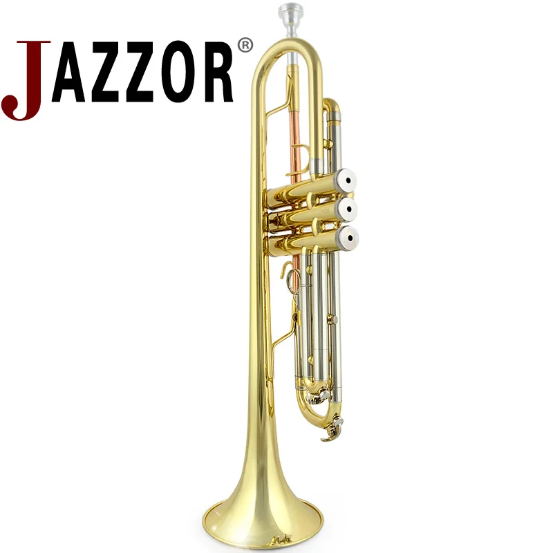 JAZZOR JBTR-601 professional B flat trumpet advanced high quality gold lacquer with mouthpiece case wind instruments
JAZZOR JBTR-601 professional B flat trumpet advanced high quality gold lacquer with mouthpiece case wind instruments