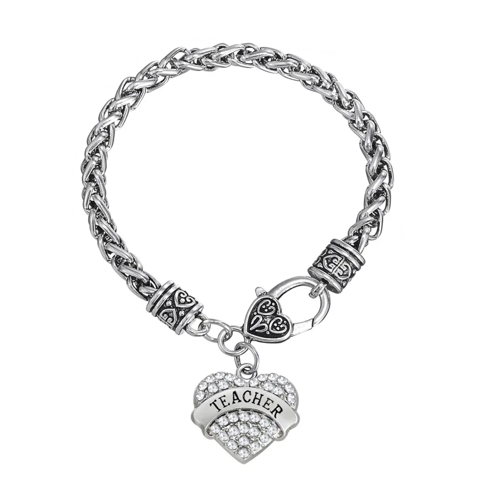 Teamer Brand Best Wishes To Teacher Heart lobster claw Bracelet For Best Teacher Gift
Teamer Brand Best Wishes To Teacher Heart lobster claw Bracelet For Best Teacher Gift