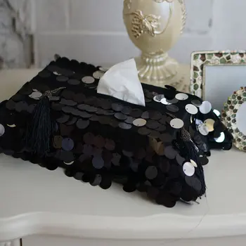 23x35cm black and white sequins paper towel handmade fashion cloth towel box car home accessories gift Storage Tissue Box Multi
23x35cm black and white sequins paper towel handmade fashion cloth towel box car home accessories gift Storage Tissue Box Multi