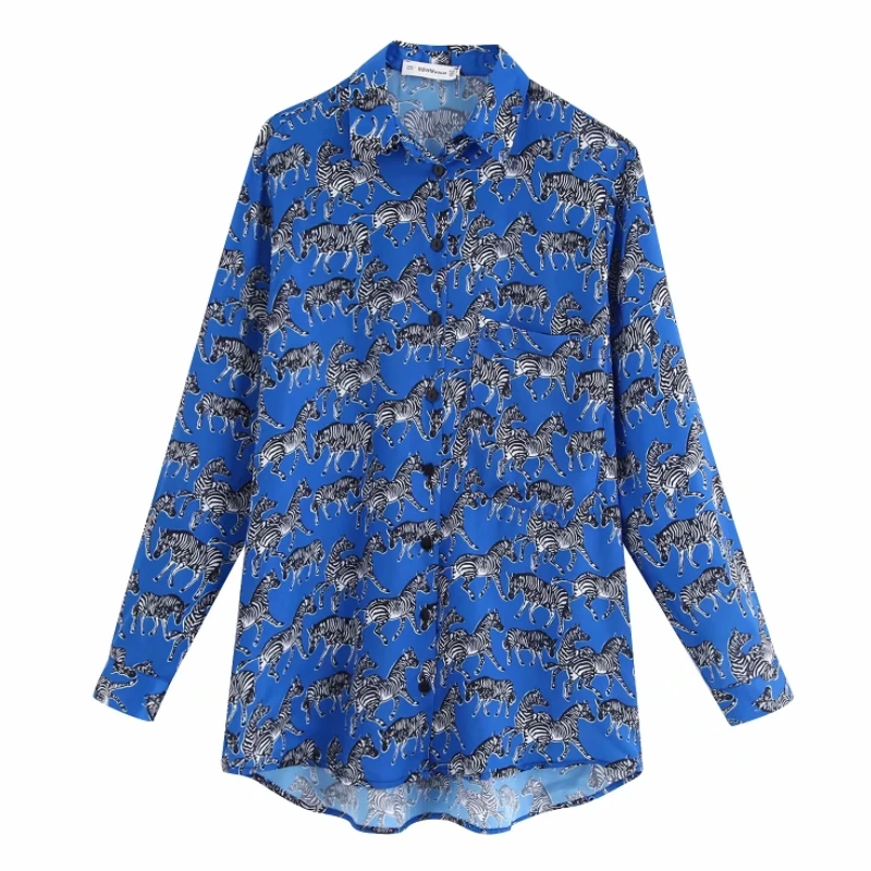 Animal Zebra Printing Women Leisure Shirt Turn-down Collar Long Sleeve Lady Blouse 2019 Autumn Female Loose Tops S6038
Animal Zebra Printing Women Leisure Shirt Turn-down Collar Long Sleeve Lady Blouse 2019 Autumn Female Loose Tops S6038