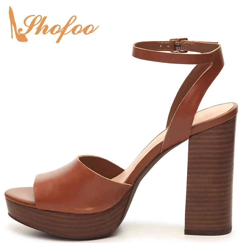 Summer Brown Ankle Strap Sandals Platform Woman High Chunky Heels Buckle Large Size 11 13 For Ladies Dress Shoes Fashion Mature
Summer Brown Ankle Strap Sandals Platform Woman High Chunky Heels Buckle Large Size 11 13 For Ladies Dress Shoes Fashion Mature
