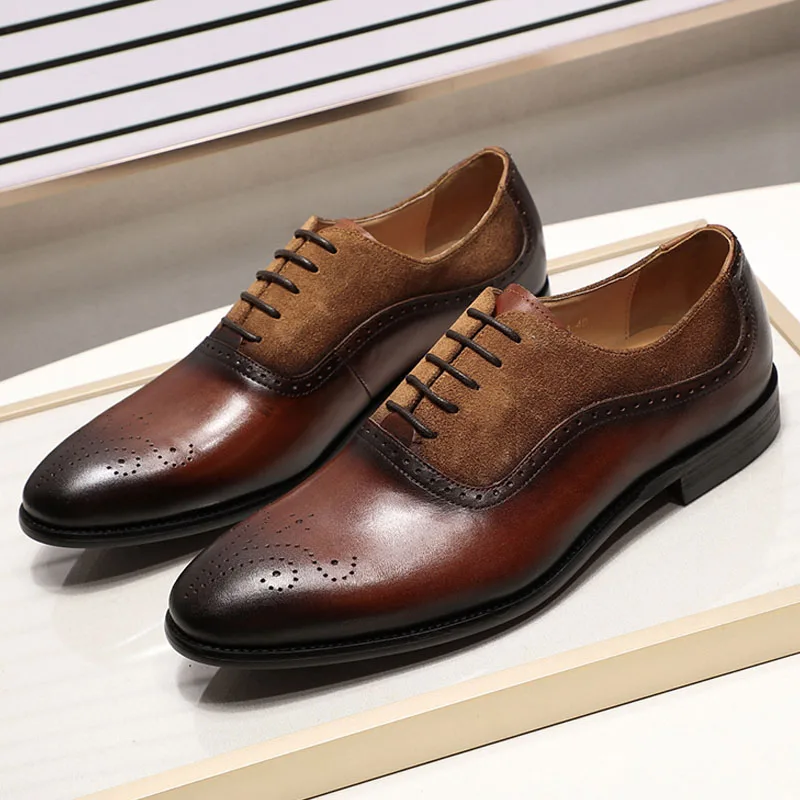 2019 Fashion Men's Cap Toe Oxford Shoes Genuine Leather With Suede Black Brown Lace-Up Mens Dress Shoes Casual Business Office
2019 Fashion Men's Cap Toe Oxford Shoes Genuine Leather With Suede Black Brown Lace-Up Mens Dress Shoes Casual Business Office