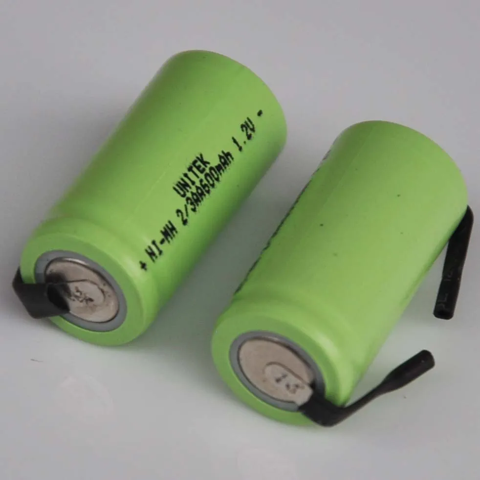 3-10PCS 1.2V 2/3AA ni-mh rechargeable battery 600mah 2/3 AA nimh cell with welding tabs for Electric razor shaver solar light
3-10PCS 1.2V 2/3AA ni-mh rechargeable battery 600mah 2/3 AA nimh cell with welding tabs for Electric razor shaver solar light