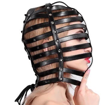 Head Face Mask Hood Harness helmet Headgear Leather Adjustable Costume Bondage Gothic Fetish Rave Clothing Cosplay
Head Face Mask Hood Harness helmet Headgear Leather Adjustable Costume Bondage Gothic Fetish Rave Clothing Cosplay