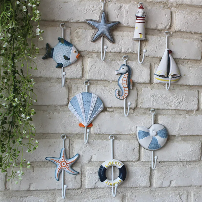 Creative Mediterranean Style Wall Hooks Blue Ocean Wooden Hooks Sailboat Lifebuoy Starfish Shape Hanger Hook Home Bar Shop Decor
Creative Mediterranean Style Wall Hooks Blue Ocean Wooden Hooks Sailboat Lifebuoy Starfish Shape Hanger Hook Home Bar Shop Decor