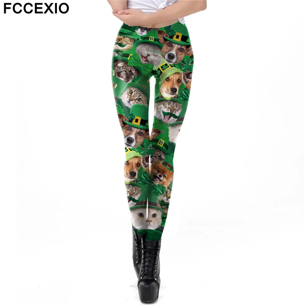 FCCEXIO Green Lucky Clover Leggings Women Patrick's Day Funny Cat and Pug Workout Fitness Leggins 3D Printed Plus Size Legging
FCCEXIO Green Lucky Clover Leggings Women Patrick's Day Funny Cat and Pug Workout Fitness Leggins 3D Printed Plus Size Legging