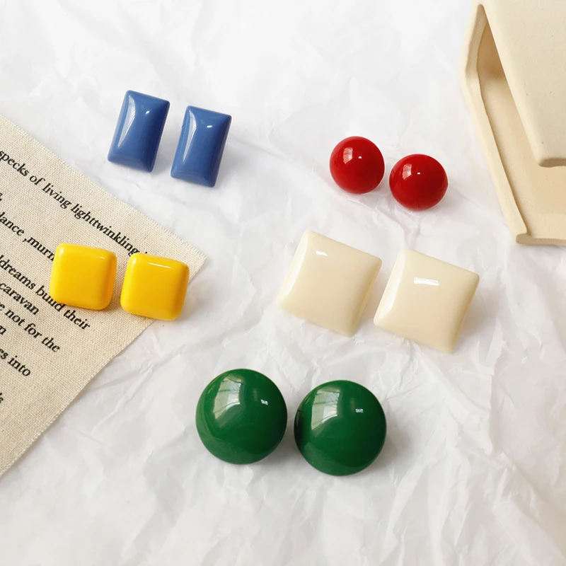 2019 Korean New Trendy Candy Color Round Square Big Stud Earrings For Women ZA Statement Jewelry Geometric Brincos Oorbellen
2019 Korean New Trendy Candy Color Round Square Big Stud Earrings For Women ZA Statement Jewelry Geometric Brincos Oorbellen