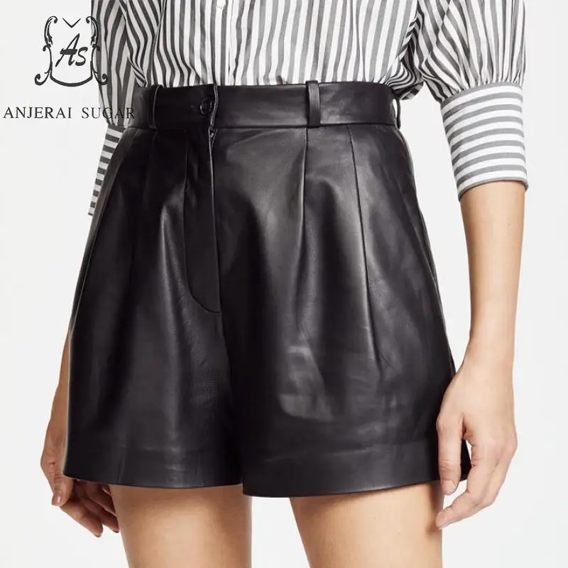 Spring summer shorts women Sheepskin Genuine leather shorts modis high waist pocket short feminino black Sexy loose hot shorts
Spring summer shorts women Sheepskin Genuine leather shorts modis high waist pocket short feminino black Sexy loose hot shorts