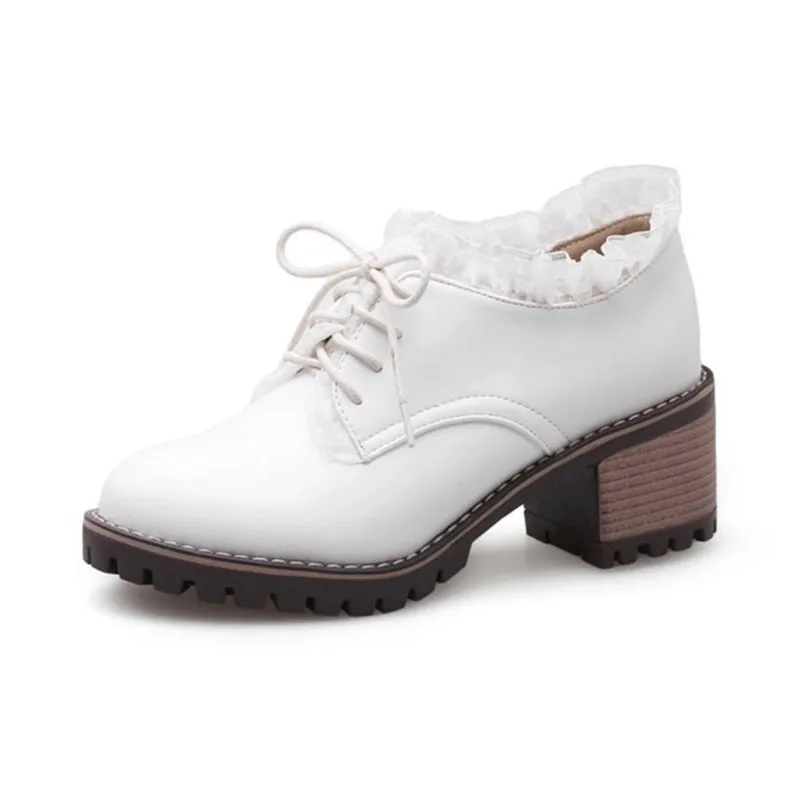Fashion Lace Up Brogue Pumps Women Vintage Lace Lady Lolita Shoes Big Size 33-43 Platform High Heels Oxford Shoes Woman Footwear (13)