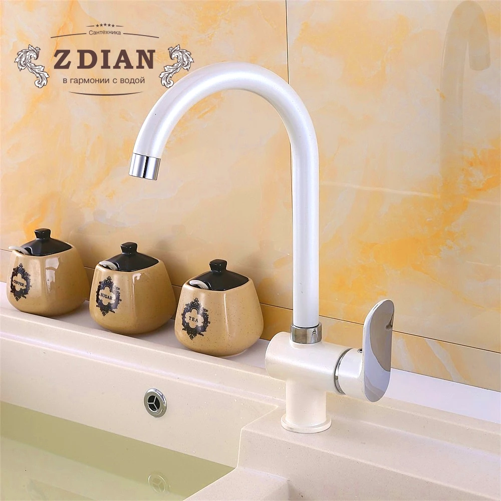 White Kitchen Faucet 360 Degree Rotation Rule Shape Curved Outlet Pipe Tap Basin Plumbing Hardware Sink Faucet
White Kitchen Faucet 360 Degree Rotation Rule Shape Curved Outlet Pipe Tap Basin Plumbing Hardware Sink Faucet