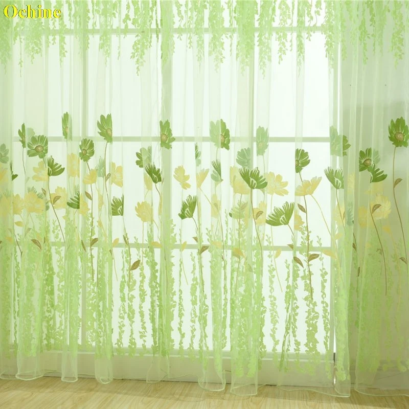 OCHINE 200cm x 100cm Floral Window Curtains Sheer Voile Balcony Kitchen Printed Tulip Pattern Sun-Shading Tulle Curtains 
OCHINE 200cm x 100cm Floral Window Curtains Sheer Voile Balcony Kitchen Printed Tulip Pattern Sun-Shading Tulle Curtains