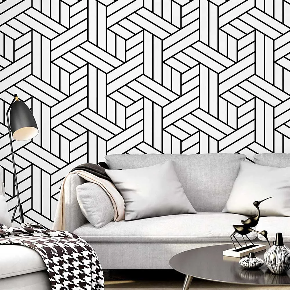 53CM×10M Black and White Plaid Geometric Bedroom Living Room Modern Minimalist Fashion Nordic Wall Paper
53CM×10M Black and White Plaid Geometric Bedroom Living Room Modern Minimalist Fashion Nordic Wall Paper