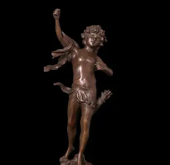 67 CM Western Art Deco Pure Bronze Marble Children Boy AMor Cupid Art Sculpture
67 CM Western Art Deco Pure Bronze Marble Children Boy AMor Cupid Art Sculpture