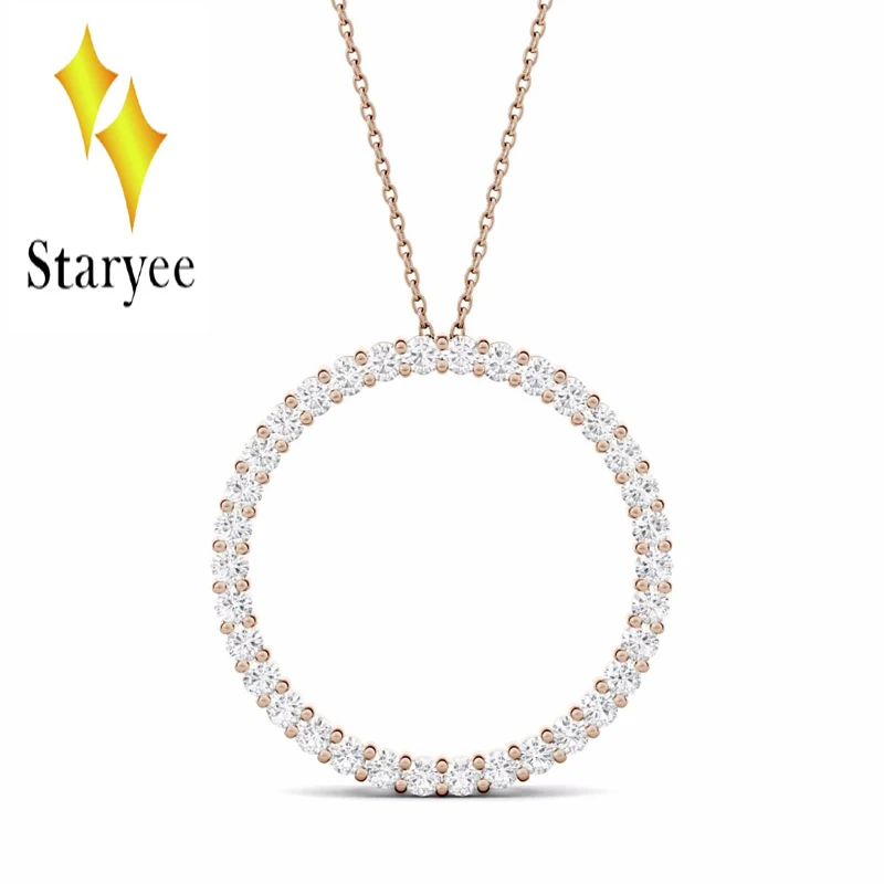 18K 750 Rose Gold Pendant GH Color Round Brilliant Lab Grown Moissanite Diamond Trendy Pendant Necklace for Women Fine Jewelry
18K 750 Rose Gold Pendant GH Color Round Brilliant Lab Grown Moissanite Diamond Trendy Pendant Necklace for Women Fine Jewelry