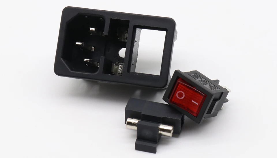 Description Picture 3 of itemwith 10A fuse ! Red Rocker Switch Fused IEC 320 C14 Inlet Power Socket Fuse Switch Connector Plug Connector