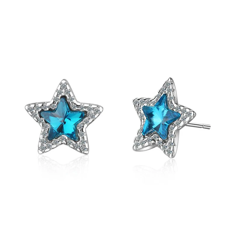 KOFSAC 2019 New Arrival Female Crystal Bule Star Earrings Jewelry Fashion 925 Sterling Silver Stud Earring For Women Party Gift
KOFSAC 2019 New Arrival Female Crystal Bule Star Earrings Jewelry Fashion 925 Sterling Silver Stud Earring For Women Party Gift