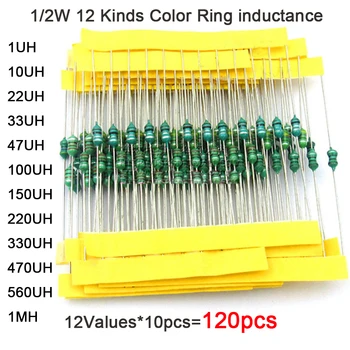 0307 DIP 1/4W 12 Kinds Color Ring inductance Each 10pcs Inductors Assorted Set Kit 1UH 10 22 33 47 100 150 220 330 470 560 1MUH
0307 DIP 1/4W 12 Kinds Color Ring inductance Each 10pcs Inductors Assorted Set Kit 1UH 10 22 33 47 100 150 220 330 470 560 1MUH