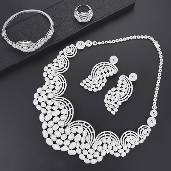 Luxury Geometric bridal jewelry sets CZ dubai jewelry sets for women Necklace Earrings fashion jewelry Ring Bracelet Jewelry
Luxury Geometric bridal jewelry sets CZ dubai jewelry sets for women Necklace Earrings fashion jewelry Ring Bracelet Jewelry
