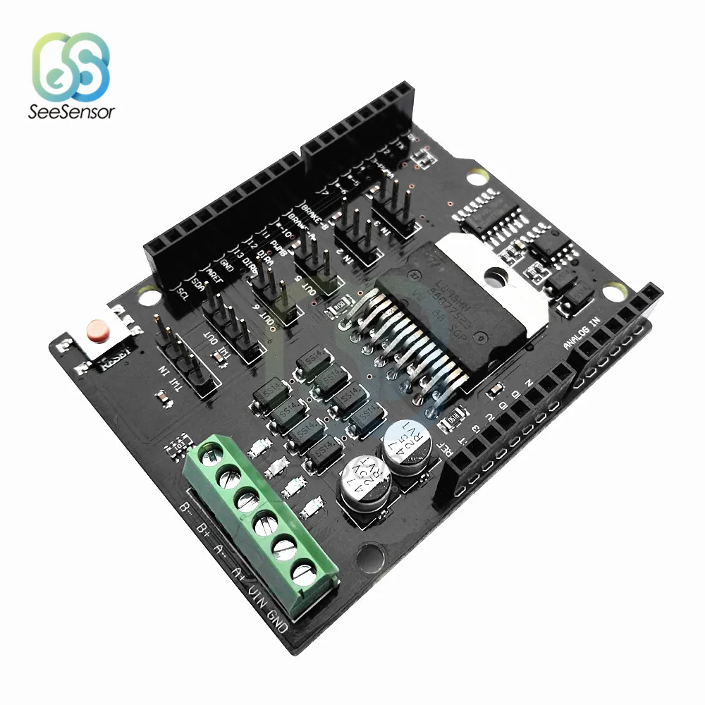 L298NH двухканальный Щит двигателя постоянного тока, плата расширения L298NH, модуль драйвера для Arduino MEGA2560
L298NH двухканальный Щит двигателя постоянного тока, плата расширения L298NH, модуль драйвера для Arduino MEGA2560