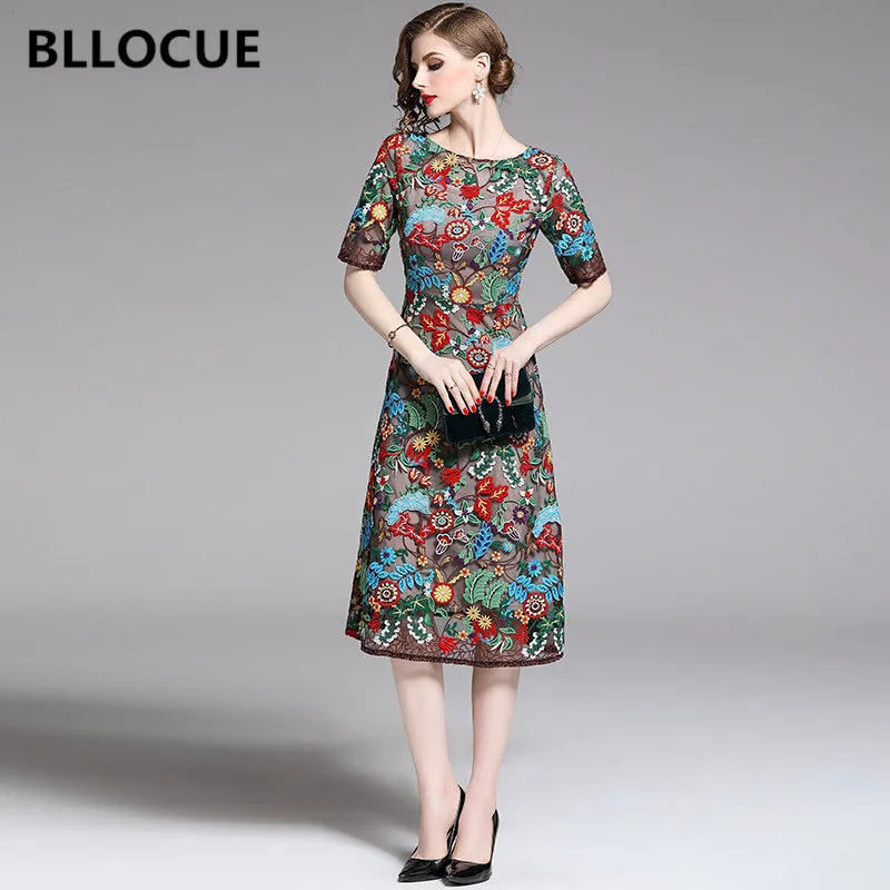 BLLOCUE New 2019 Fashion Runway Summer Dress Women's Short Sleeve Vintage Floral Embroidery Elegant Mesh Lace Midi Dresses
BLLOCUE New 2019 Fashion Runway Summer Dress Women's Short Sleeve Vintage Floral Embroidery Elegant Mesh Lace Midi Dresses
