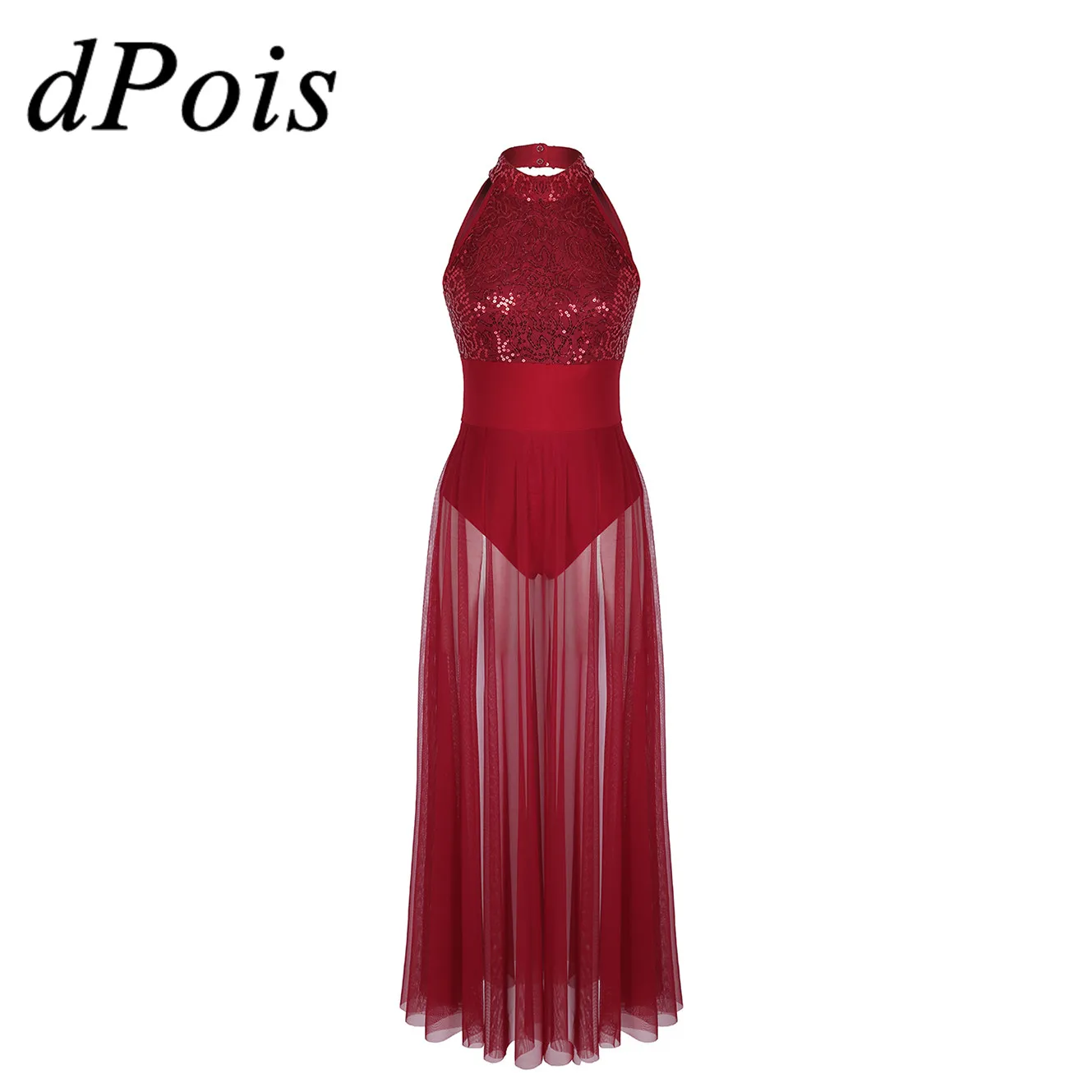 DPOIS Women Adults Halter Neck Shiny Sequins Mesh Ballet Dance Lyrical Stage Performance Dance Wear with Built-in Leotard Dress
DPOIS Women Adults Halter Neck Shiny Sequins Mesh Ballet Dance Lyrical Stage Performance Dance Wear with Built-in Leotard Dress