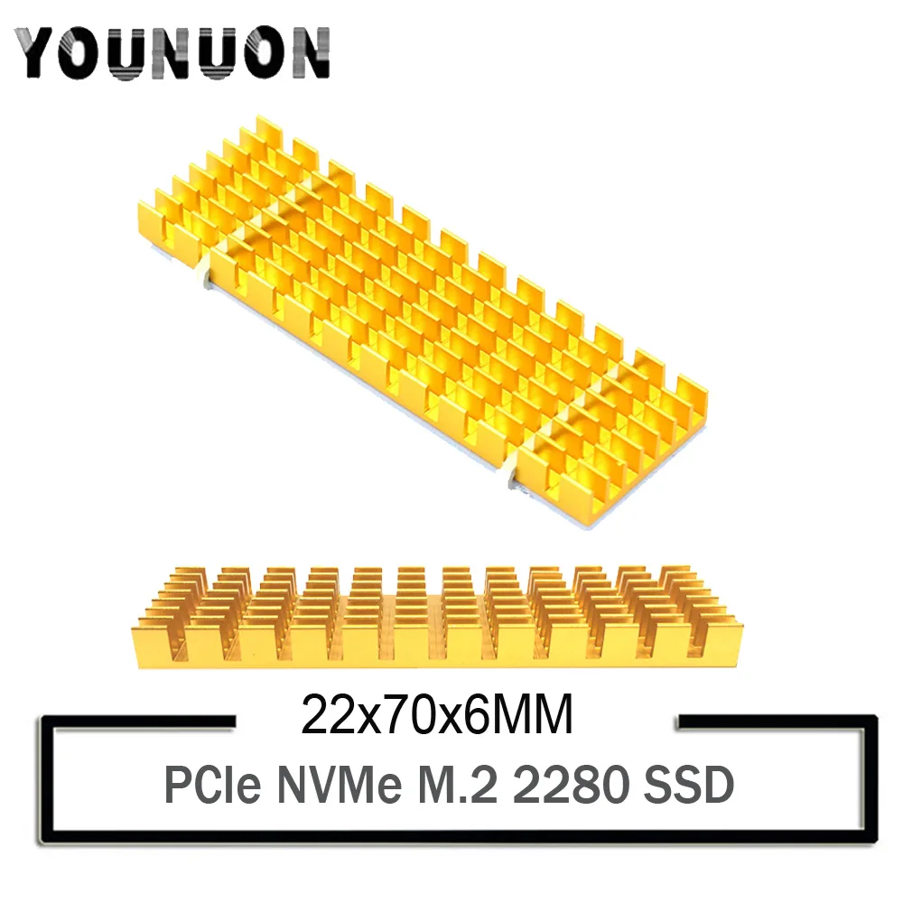 2Pcs YOUNUON Aluminum Heatsinks for PCIe NVMe M.2 2280 SSD with Silicone Thermal Pad, DIY Laptop PC Memory Cooling Fin Radiatio
2Pcs YOUNUON Aluminum Heatsinks for PCIe NVMe M.2 2280 SSD with Silicone Thermal Pad, DIY Laptop PC Memory Cooling Fin Radiatio