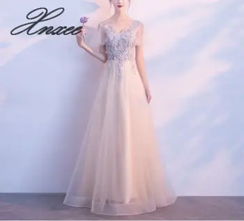 2020 new long champagne dress banquet slim female dress 
2020 new long champagne dress banquet slim female dress