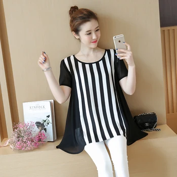 5xl plus big size women clothing 2017 spring summer style korean vestidos new stripes thin chiffon shirts female A3170
5xl plus big size women clothing 2017 spring summer style korean vestidos new stripes thin chiffon shirts female A3170