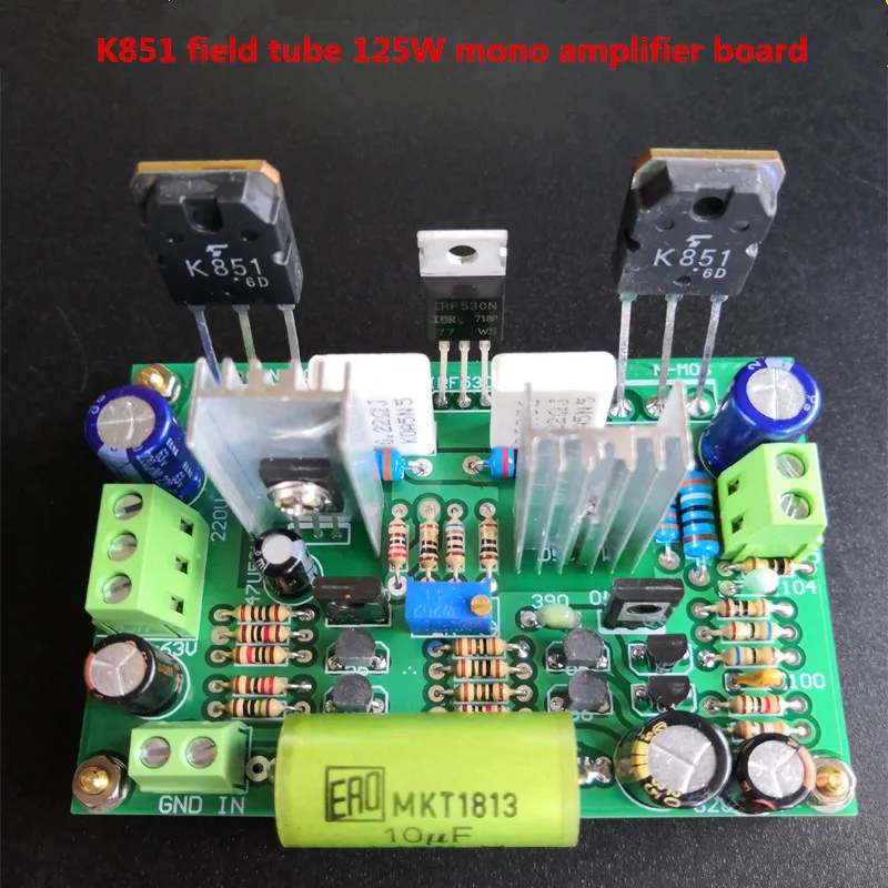 Dual DC 24 - 45V HIFI K851 field tube 125W mono power amplifier board
Dual DC 24 - 45V HIFI K851 field tube 125W mono power amplifier board
