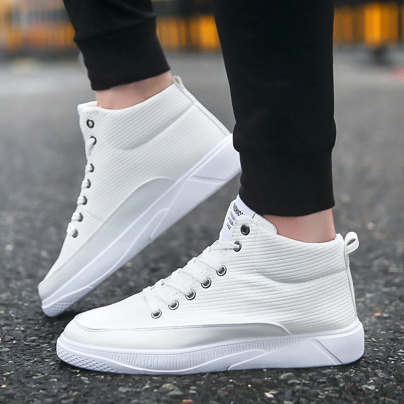 men high-top shoes Man Boots 2019 new lace-up pu leather ankle boots men casual shoes fashion sneakers footwear
men high-top shoes Man Boots 2019 new lace-up pu leather ankle boots men casual shoes fashion sneakers footwear