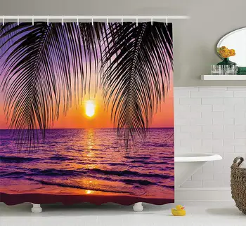 Sunset over the Ocean with Tropical Palm Trees Twilight Sundown Scenery Print Purple Orange Black
Sunset over the Ocean with Tropical Palm Trees Twilight Sundown Scenery Print Purple Orange Black