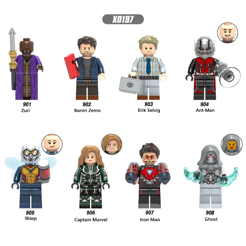 Single Sale Super Heroes Antman Figures Wasp Iron Man Baron Zemo Erik Selvig Bricks Building Blocks Children Gift Toys X0197
Single Sale Super Heroes Antman Figures Wasp Iron Man Baron Zemo Erik Selvig Bricks Building Blocks Children Gift Toys X0197