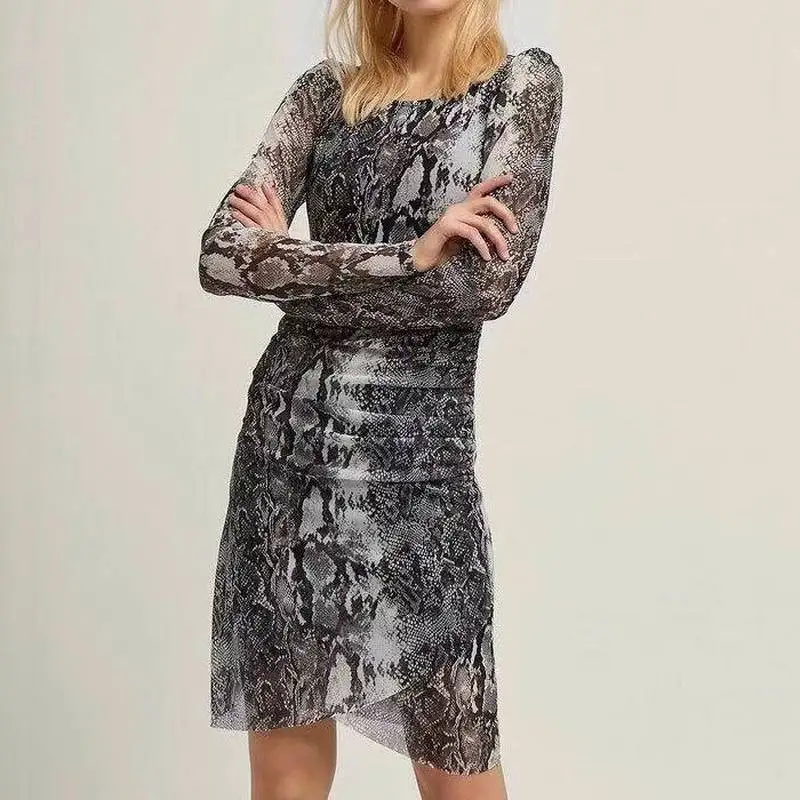 ZA 2019 Spring New Women Snake-pattern Retro Printing Long-sleeved Stretch Dress
ZA 2019 Spring New Women Snake-pattern Retro Printing Long-sleeved Stretch Dress