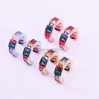 5Pairs High Quality Micro Pave rainbow Cubic Zirconia gold/ rose gold Ear Cuff CZ earrings No Pierced Stack Earring
5Pairs High Quality Micro Pave rainbow Cubic Zirconia gold/ rose gold Ear Cuff CZ earrings No Pierced Stack Earring