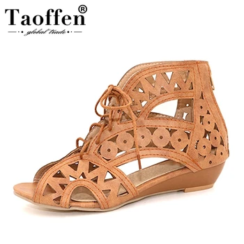 TAOFFEN Plus Size 34-43 Dropshipping Cutouts Lace Up Women Sandals Open Toe Low Wedges Bohemian Summer Shoes Beach Shoes Women
TAOFFEN Plus Size 34-43 Dropshipping Cutouts Lace Up Women Sandals Open Toe Low Wedges Bohemian Summer Shoes Beach Shoes Women