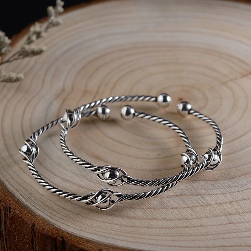 FNJ 925 Silver Simple Bangle New Fashion Adjustable Size Original S925 Sterling Silver Bangles for Women Men Jewelry
FNJ 925 Silver Simple Bangle New Fashion Adjustable Size Original S925 Sterling Silver Bangles for Women Men Jewelry