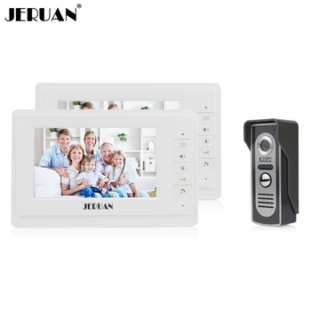 

JERUAN 7 inch TFT video door phone intercom system doorbell 2 White monitor +HD IR Night vision Camera FREE SHIPPING