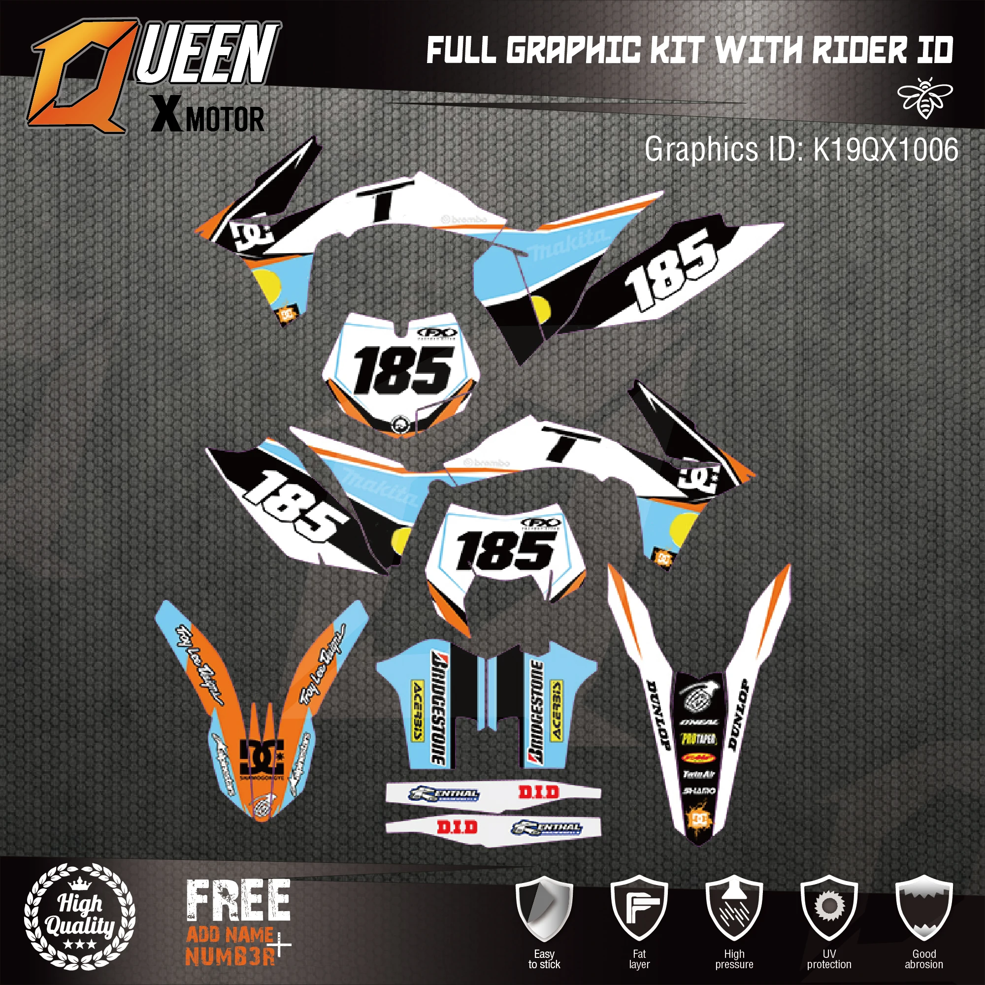 Queen-X Custom Team Graphics Backgrounds Decals 3M Stickers Kit For KTM SXF 2011-2012 EXC 2012-2013 006
Queen-X Custom Team Graphics Backgrounds Decals 3M Stickers Kit For KTM SXF 2011-2012 EXC 2012-2013 006