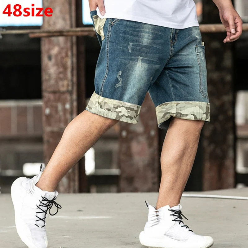 Summer new men's large size denim shorts stitching male large size knee length straight denim shorts 130kg
Summer new men's large size denim shorts stitching male large size knee length straight denim shorts 130kg