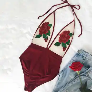 New Sexy Summer Floral Embroidery Swim Wear Halter Sexy Women Swimsuit Push Up Bikini High Waist One Piece Monokini Swimwear
New Sexy Summer Floral Embroidery Swim Wear Halter Sexy Women Swimsuit Push Up Bikini High Waist One Piece Monokini Swimwear