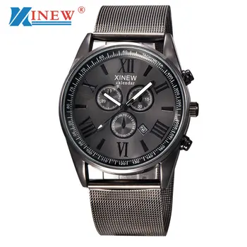 XINEW Brand Men Fashion Casual Watch Quartz Watch Relogio Masculino Auto Date Stainless Steel Mesh Mens Business WristWatch
XINEW Brand Men Fashion Casual Watch Quartz Watch Relogio Masculino Auto Date Stainless Steel Mesh Mens Business WristWatch