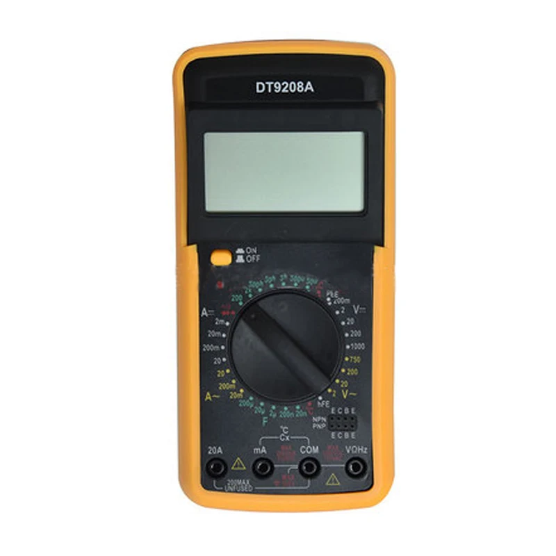 DT9208A LCD Display Portable Digital Multimeter AC/DC Voltage Current Resistance Capacitance Voltmeter Ammeter Multi Tester
DT9208A LCD Display Portable Digital Multimeter AC/DC Voltage Current Resistance Capacitance Voltmeter Ammeter Multi Tester
